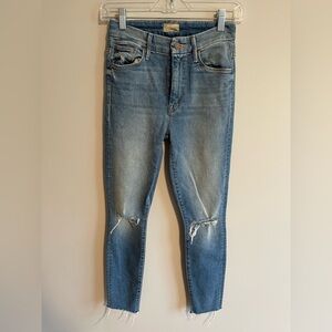 Mother Denim Blue Jeans With Distressing